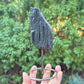 Black Tourmaline Schorl Hay Stack Raw Specimen with Stand Crystal 374g
