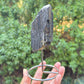 Black Tourmaline Schorl Hay Stack Raw Specimen with Stand Crystal 374g