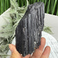 Black Tourmaline Schorl Hay Stack Raw Specimen with Stand Crystal 374g