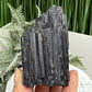 Black Tourmaline Schorl Hay Stack Raw Specimen with Stand Crystal 218g