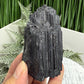 Black Tourmaline Schorl Hay Stack Raw Specimen with Stand Crystal 218g