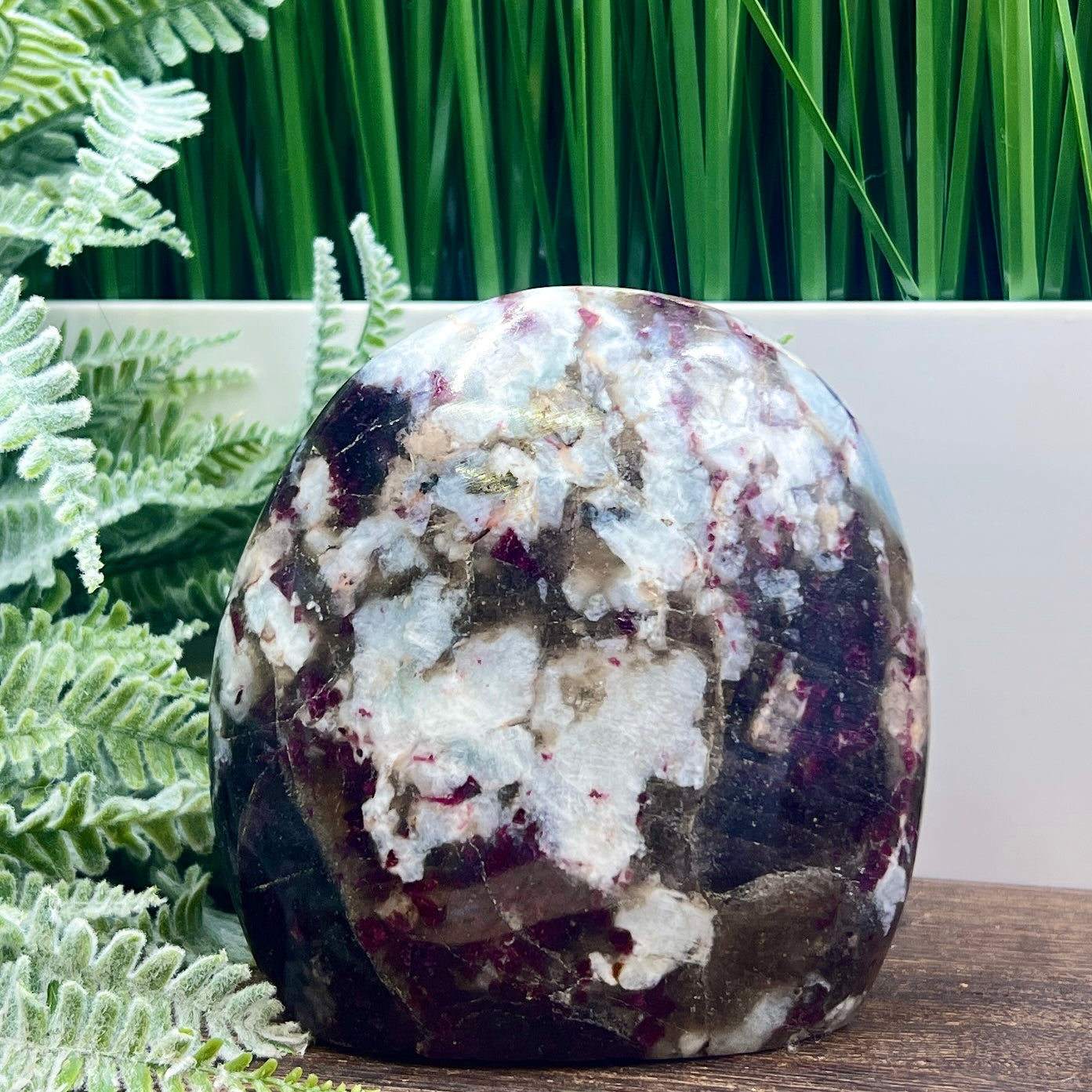 Plum Tourmaline Free Form Flame Healing Crystal Carving 738g