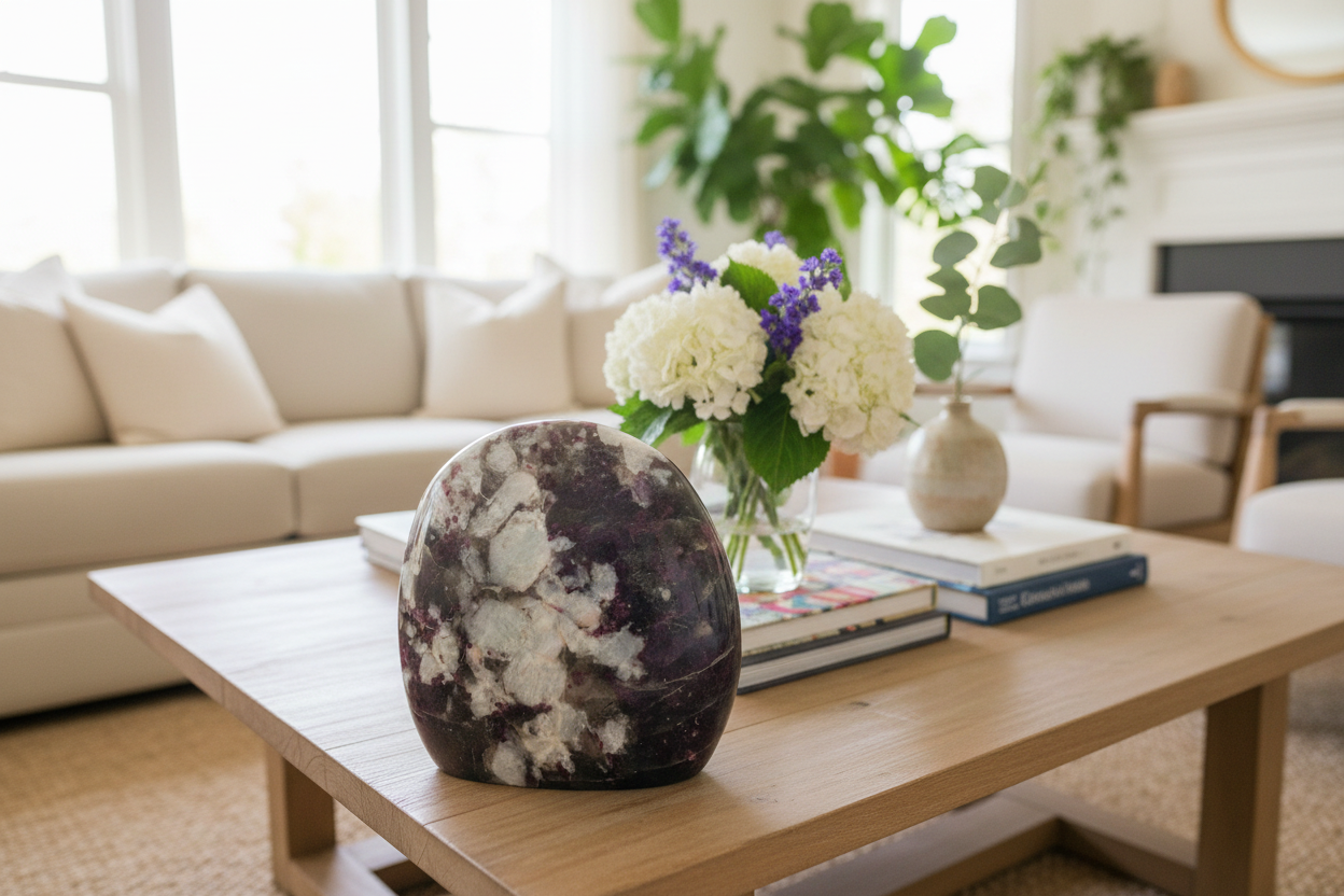 Plum Tourmaline Free Form Flame Healing Crystal Carving 738g