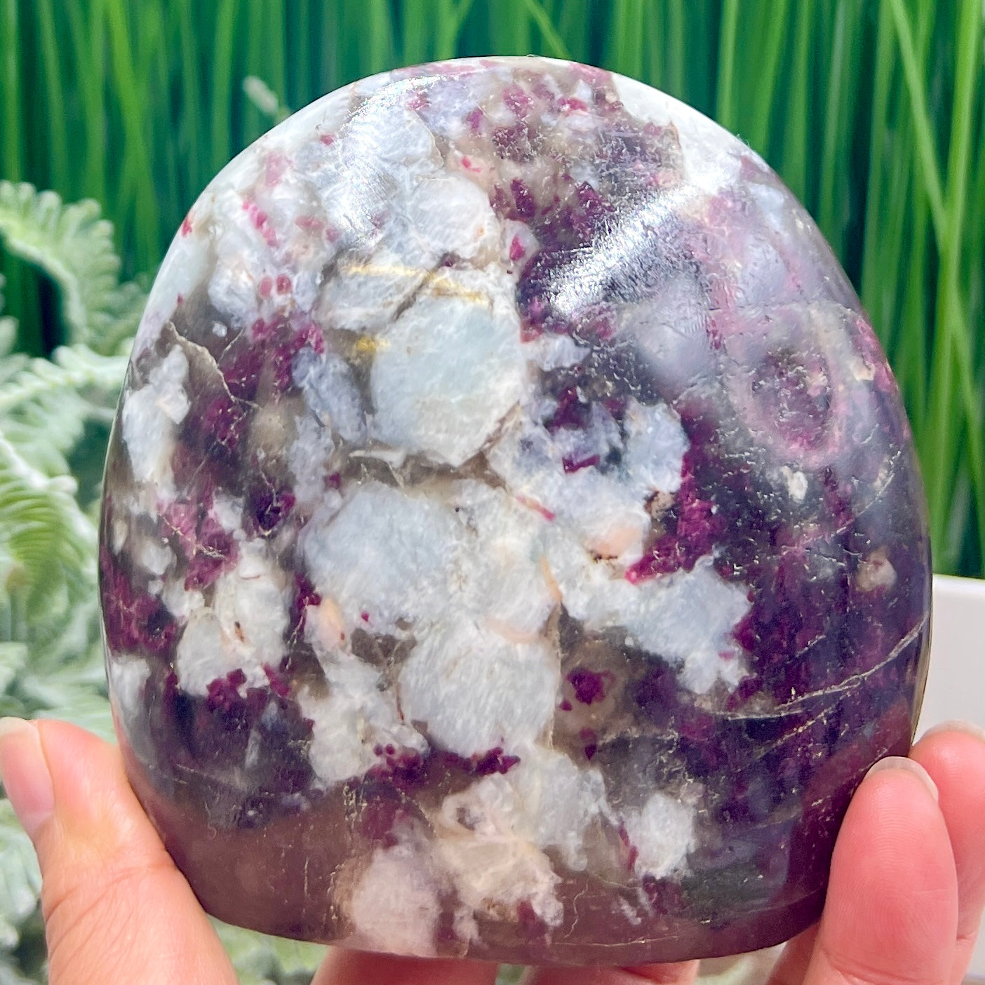 Plum Tourmaline Free Form Flame Healing Crystal Carving 738g