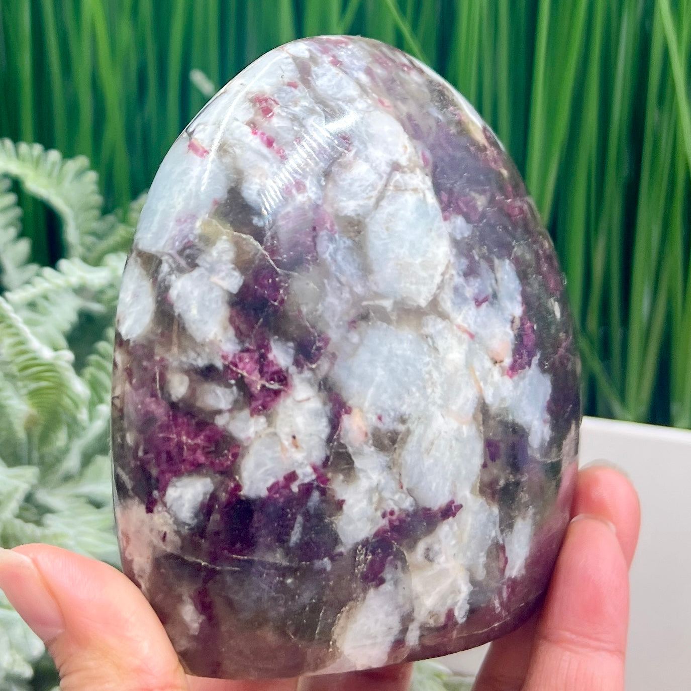 Plum Tourmaline Free Form Flame Healing Crystal Carving 738g