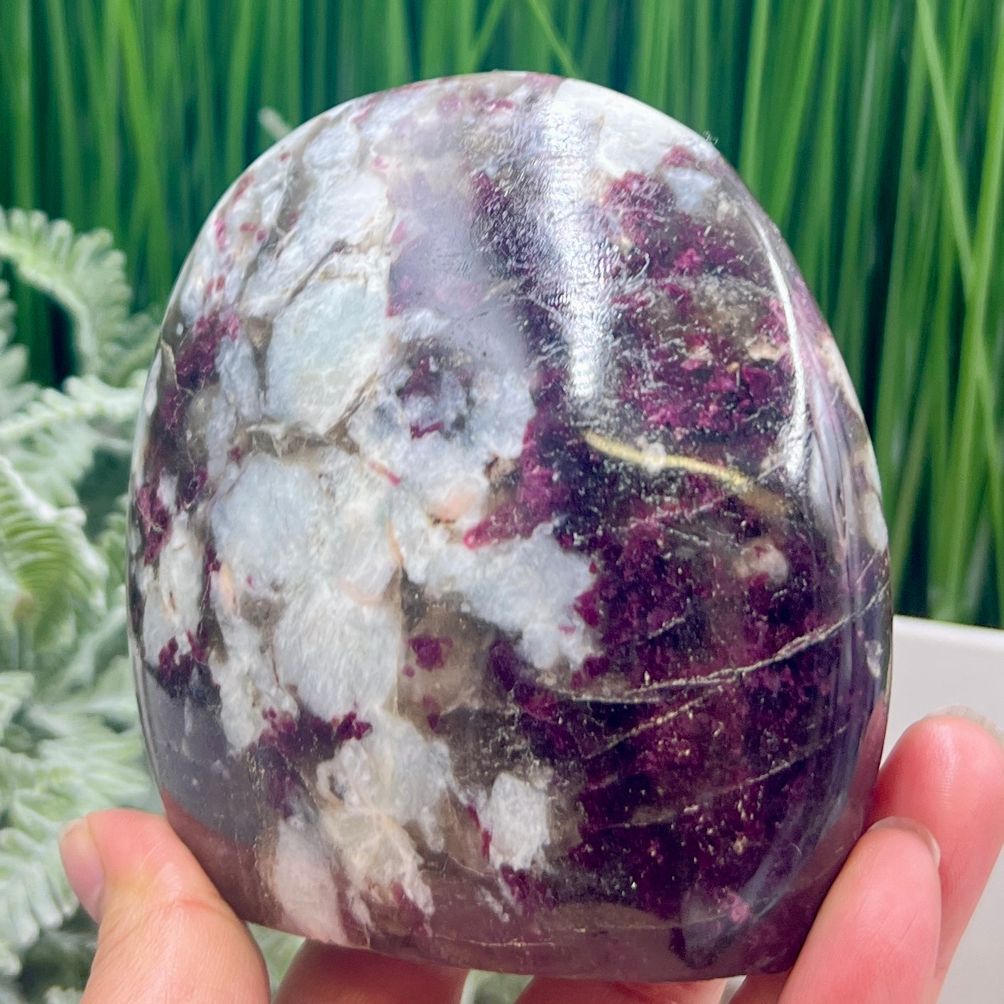 Plum Tourmaline Free Form Flame Healing Crystal Carving 738g