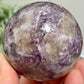 Purple Mica Lepidolite with Smoky Quartz Sphere Crystal Ball 318g 61mm