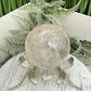 Clear Quartz with Hematoid Fire Quartz Sphere Crystal Ball 260g 57mm