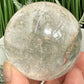 Clear Quartz with Hematoid Fire Quartz Sphere Crystal Ball 260g 57mm