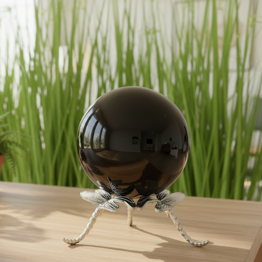 Black Obsidian Sphere Large Crystal Ball 669g 79mm Diameter