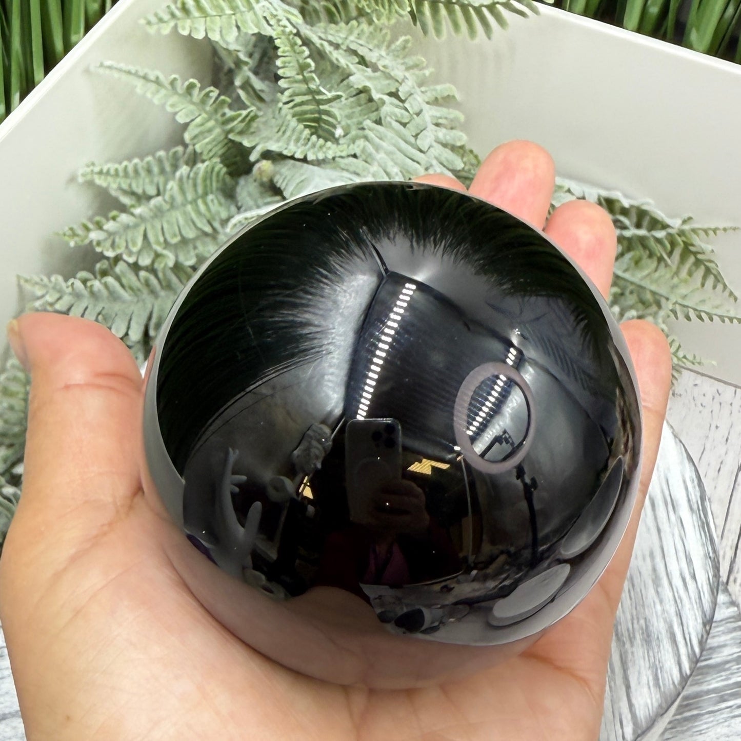 Black Obsidian Sphere Large Crystal Ball 669g 79mm Diameter