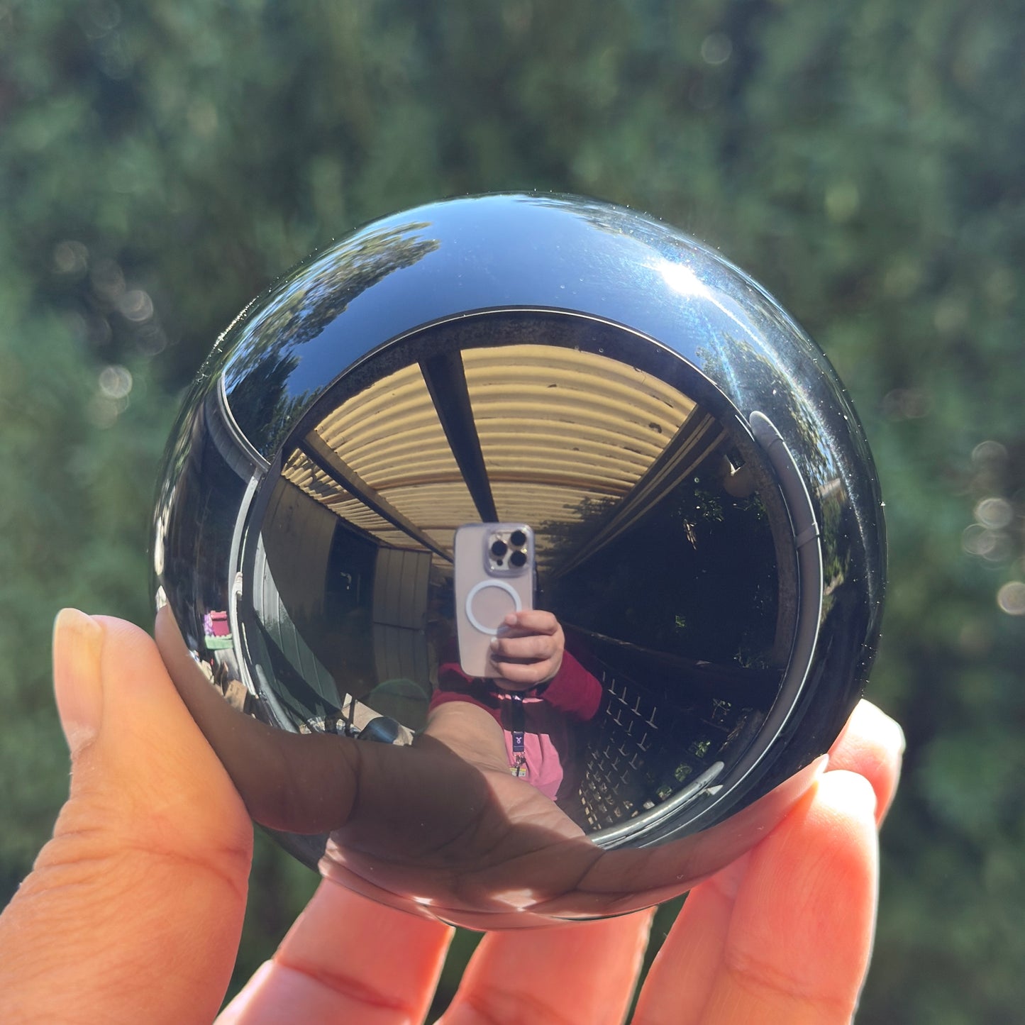 Black Obsidian Sphere Large Crystal Ball 669g 79mm Diameter