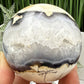 Volcanic Agate Quartz Sphere UV Reactive Crystal Ball 434g 70mm