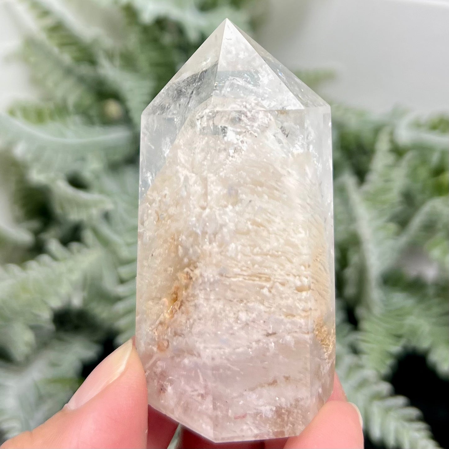 White Lodolite Garden Scenic Quartz Rare Healing Crystal Generator 94g 63mm