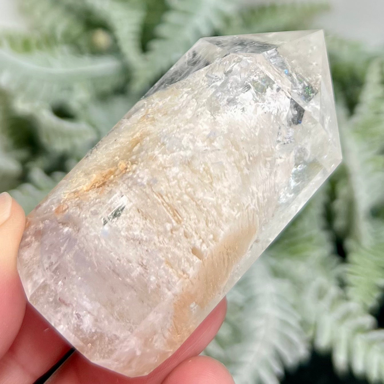White Lodolite Garden Scenic Quartz Rare Healing Crystal Generator 94g 63mm