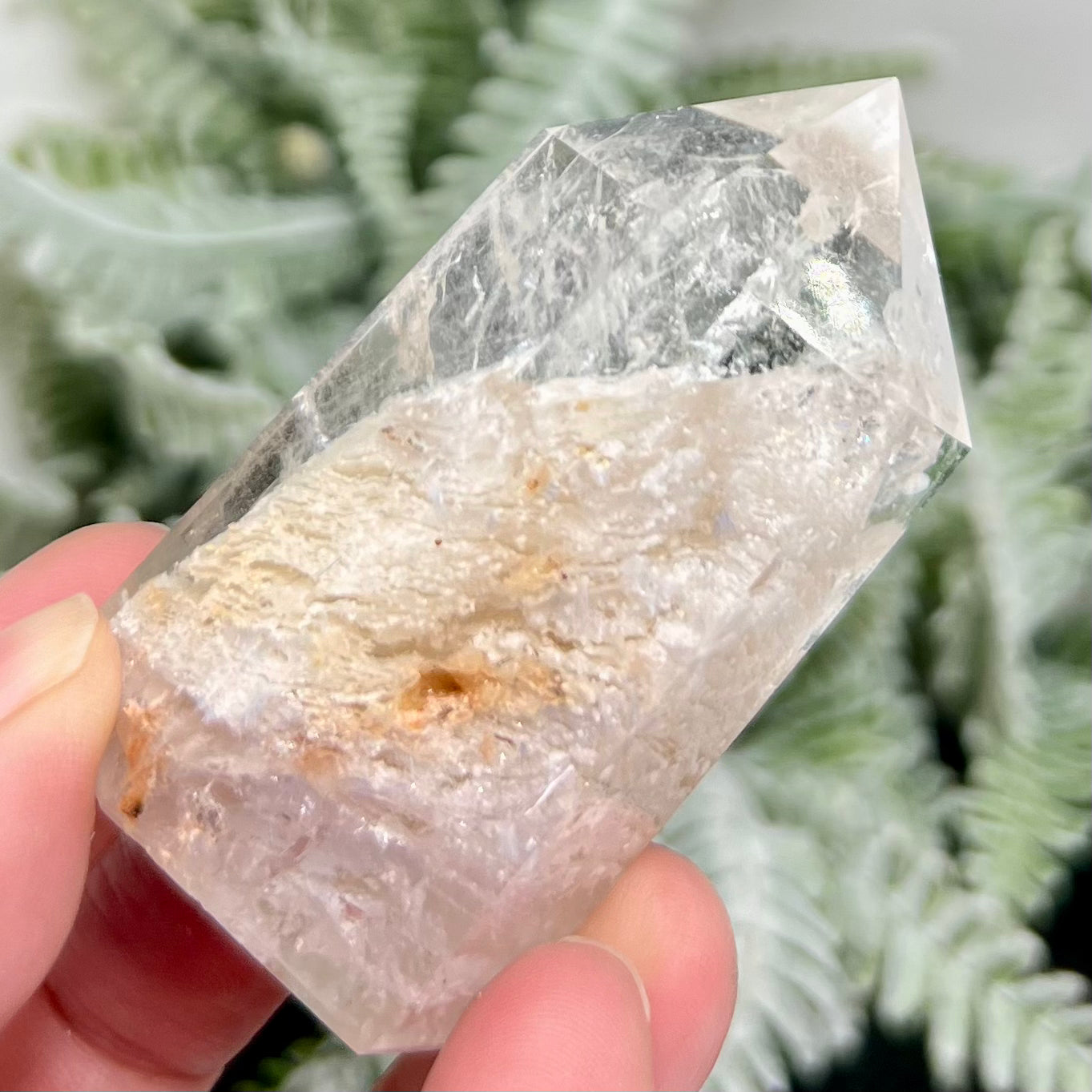 White Lodolite Garden Scenic Quartz Rare Healing Crystal Generator 94g 63mm