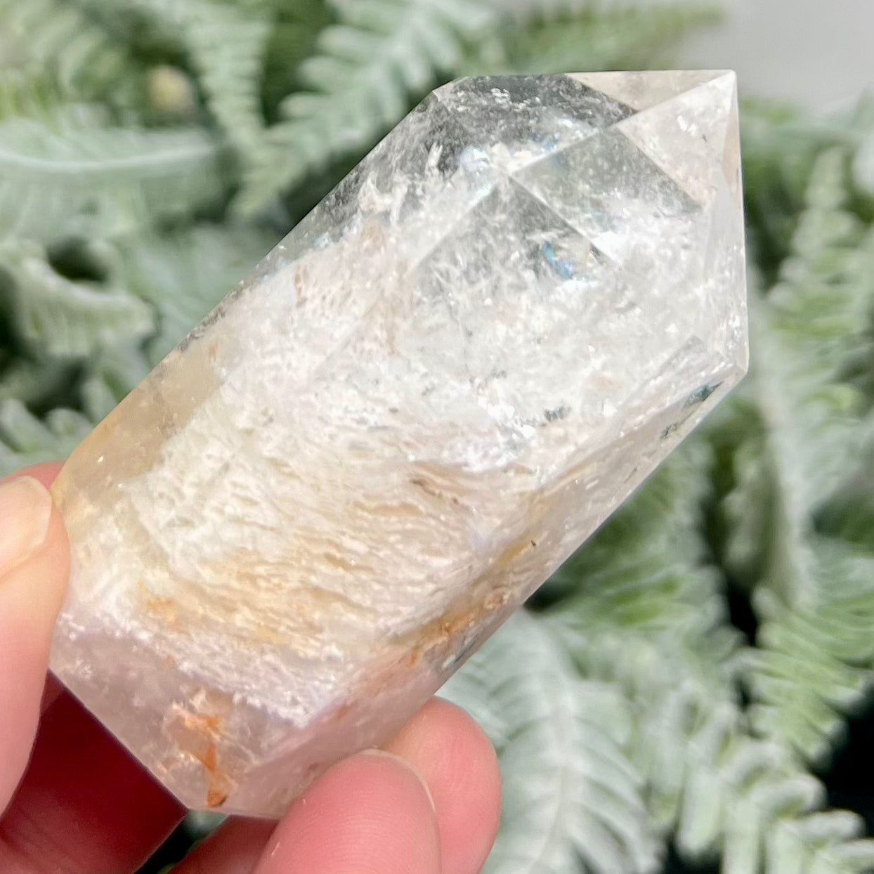 White Lodolite Garden Scenic Quartz Rare Healing Crystal Generator 94g 63mm