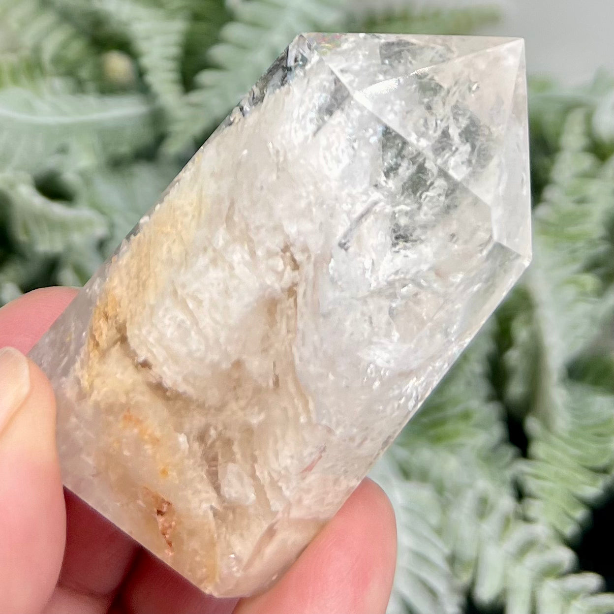 White Lodolite Garden Scenic Quartz Rare Healing Crystal Generator 94g 63mm