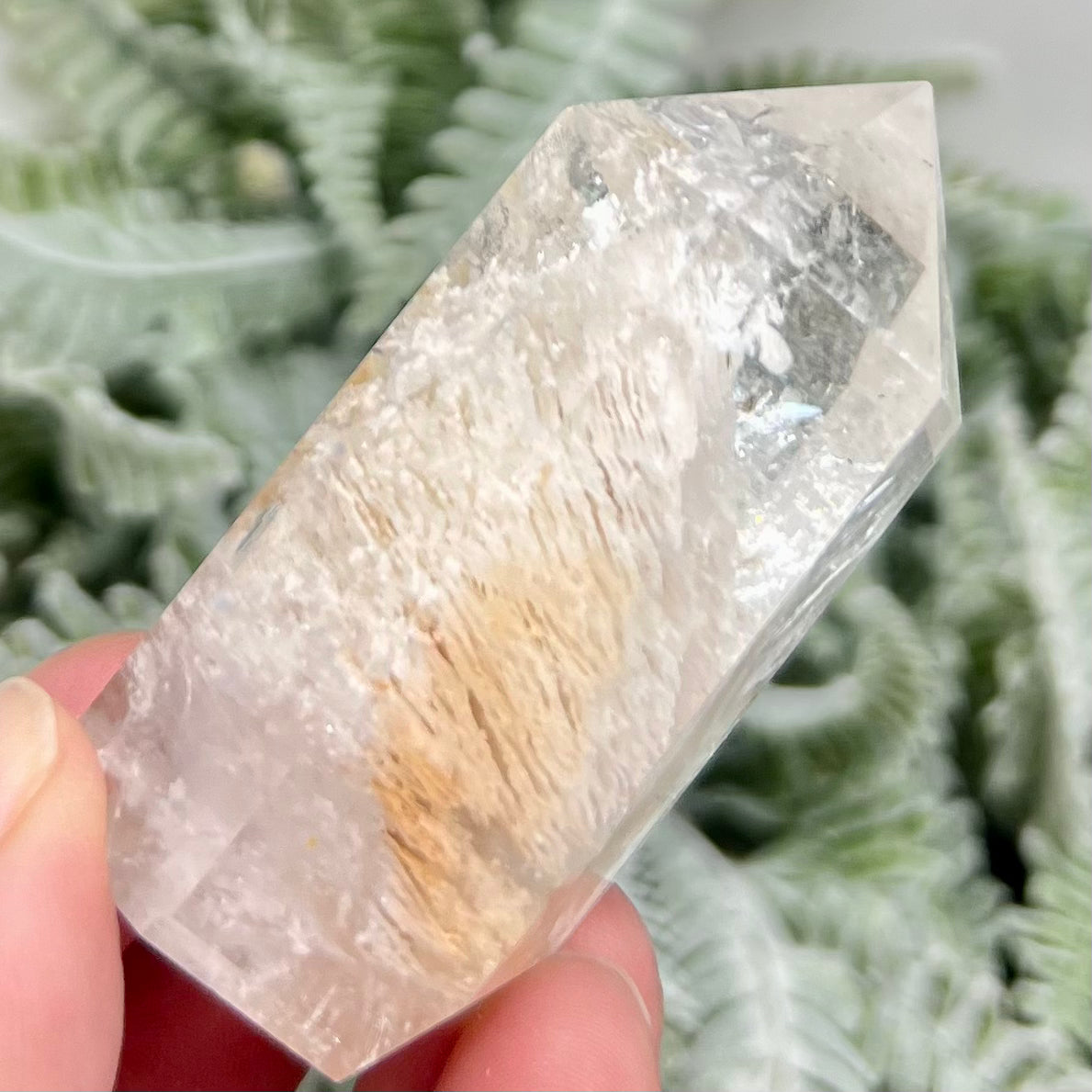 White Lodolite Garden Scenic Quartz Rare Healing Crystal Generator 94g 63mm