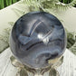 Volcanic Agate Quartz Sphere UV Reactive Crystal Ball 528g 73mm