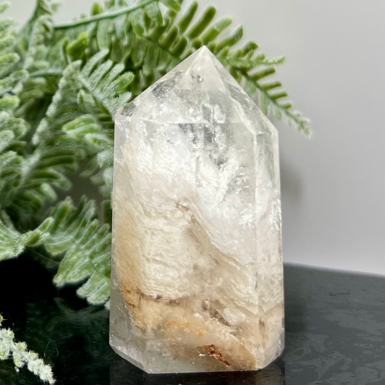 White Lodolite Garden Scenic Quartz Rare Healing Crystal Generator 94g 63mm