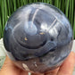 Volcanic Agate Quartz Sphere UV Reactive Crystal Ball 528g 73mm