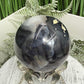 Volcanic Agate Quartz Sphere UV Reactive Crystal Ball 592g 75mm
