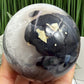 Volcanic Agate Quartz Sphere UV Reactive Crystal Ball 592g 75mm