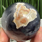 Volcanic Agate Quartz Sphere UV Reactive Crystal Ball 592g 75mm