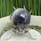 Volcanic Agate Quartz Sphere UV Reactive Crystal Ball 526g 73mm