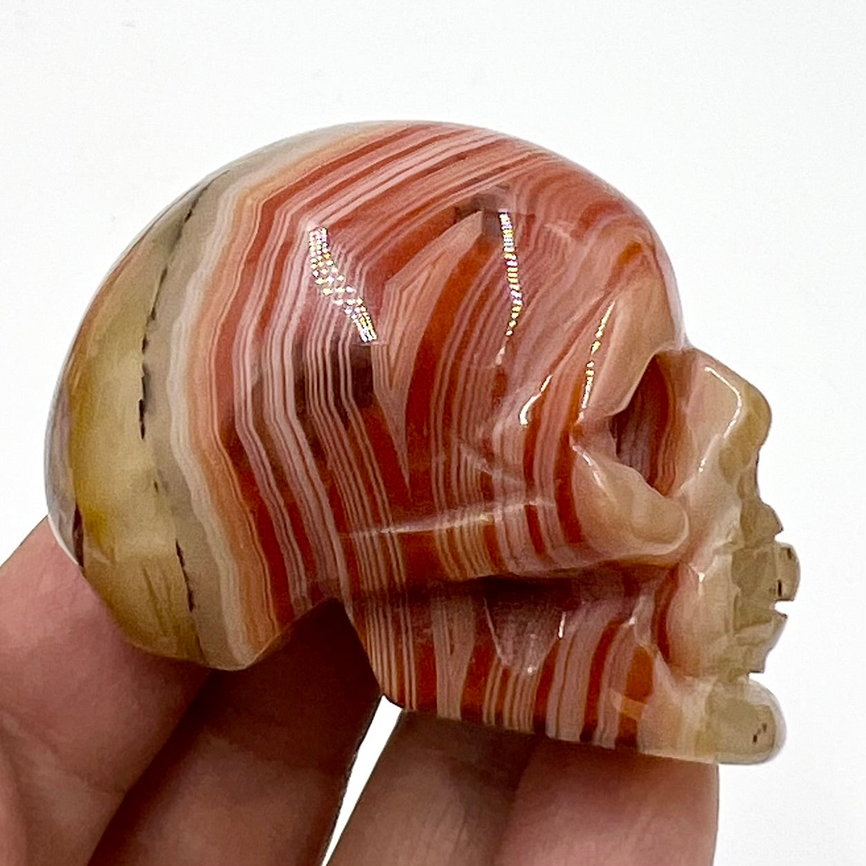 Carnelian Skull 2 Inches Rare Hand Carved Crystal Carving