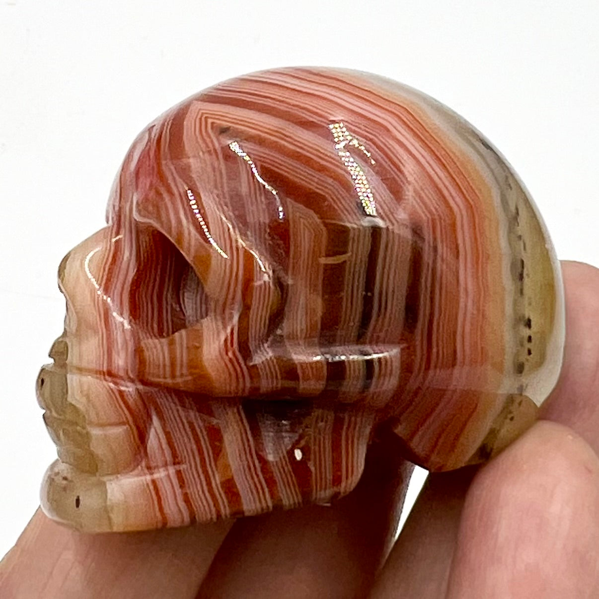 Carnelian Skull 2 Inches Rare Hand Carved Crystal Carving