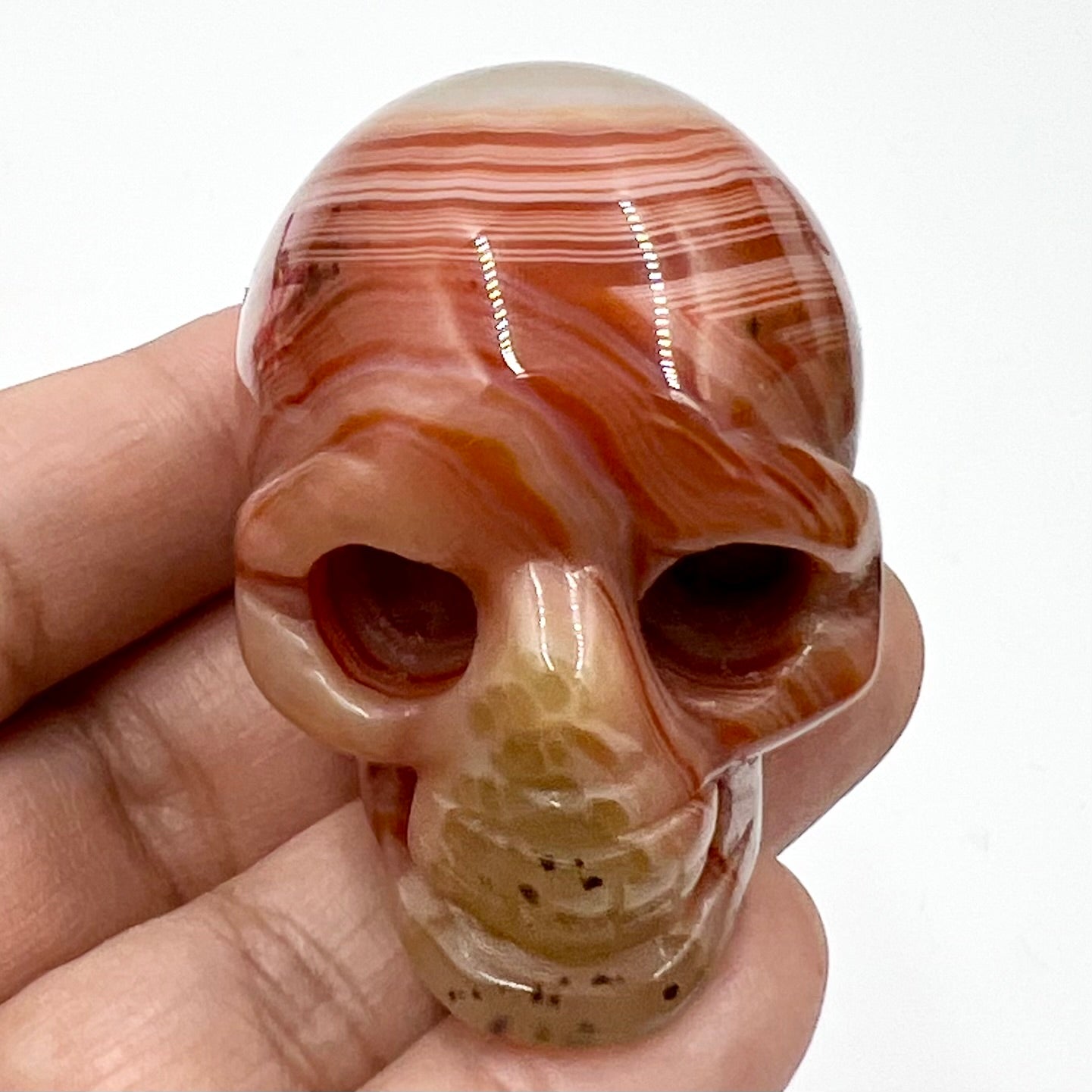 Carnelian Skull 2 Inches Rare Hand Carved Crystal Carving