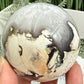 Volcanic Agate Quartz Sphere UV Reactive Crystal Ball 425g 68mm