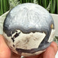 Volcanic Agate Quartz Sphere UV Reactive Crystal Ball 327g 63mm