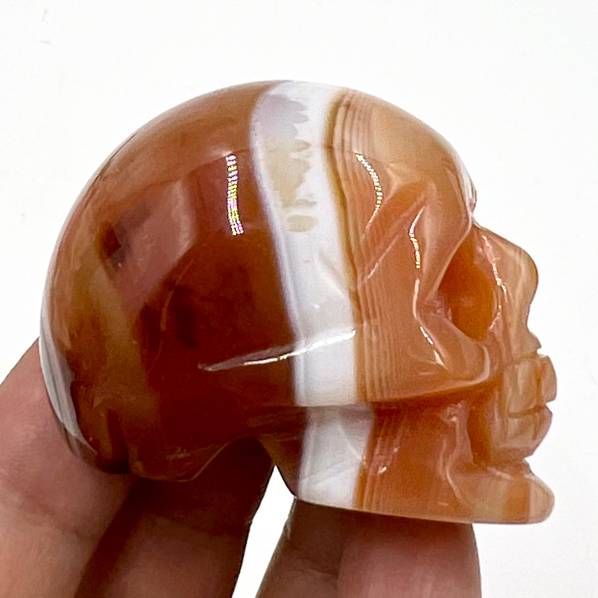 Carnelian Skull 2 Inches Rare Hand Carved Crystal Carving