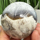 Volcanic Agate Quartz Sphere UV Reactive Crystal Ball 327g 63mm