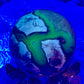 Volcanic Agate Quartz Sphere UV Reactive Crystal Ball 327g 63mm