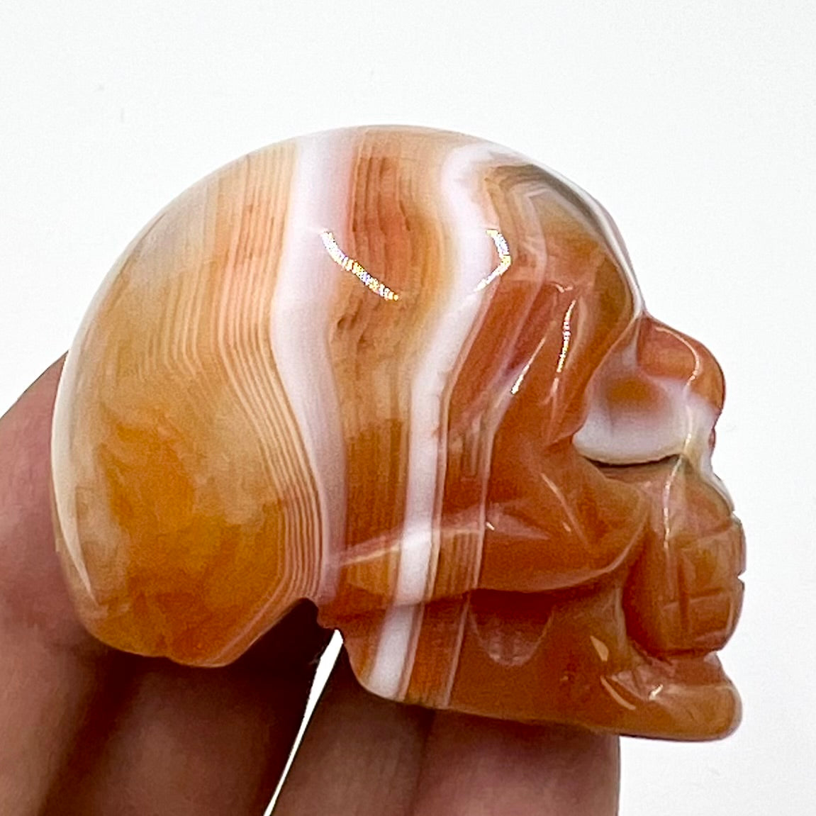 Carnelian Skull 2 Inches Rare Hand Carved Crystal Carving