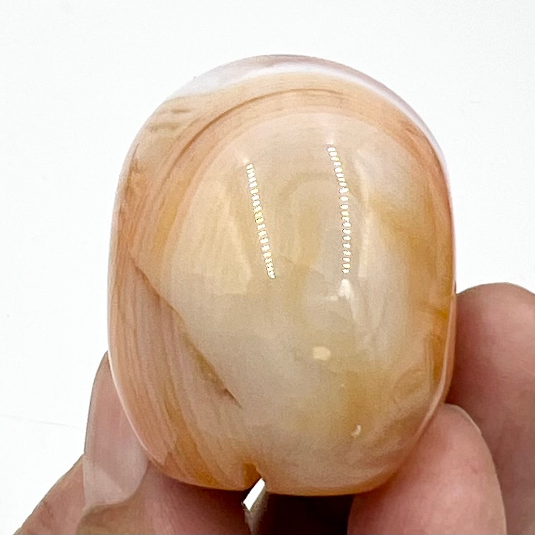 Carnelian Skull 2 Inches Rare Hand Carved Crystal Carving
