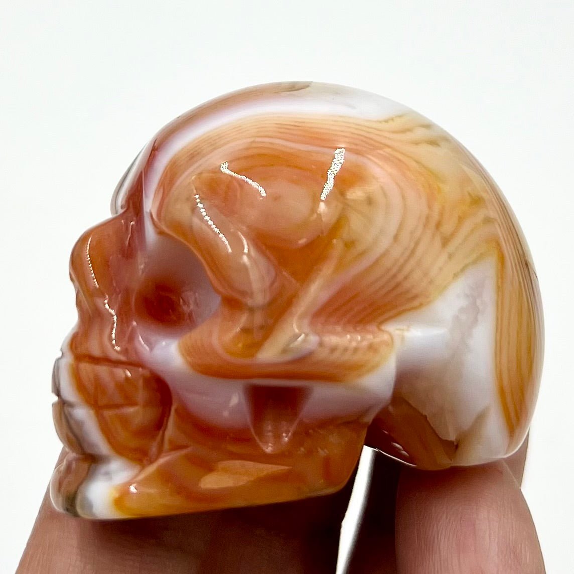 Carnelian Skull 2 Inches Rare Hand Carved Crystal Carving