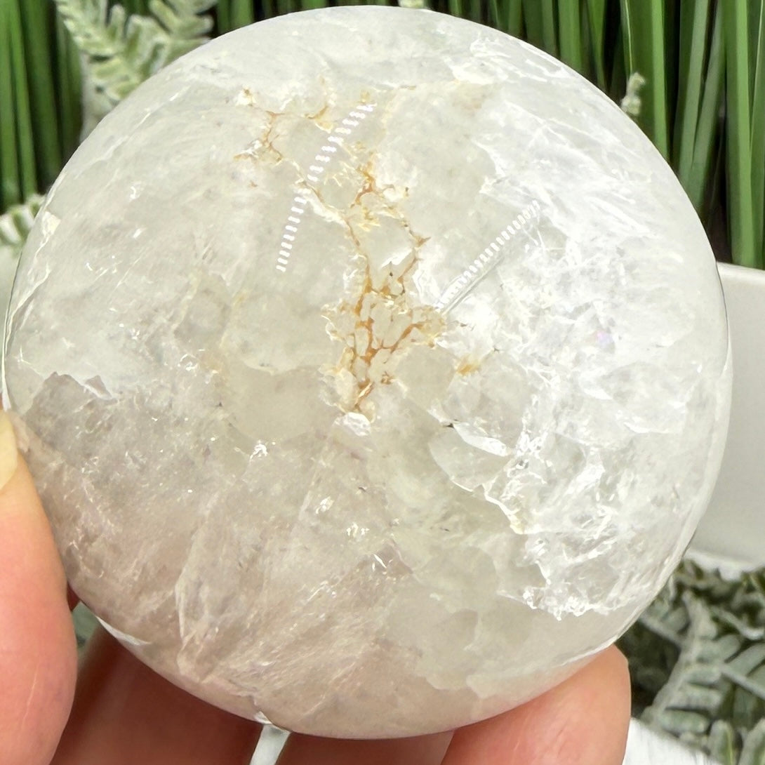 Volcanic Agate Quartz Sphere UV Reactive Crystal Ball 288g 59mm