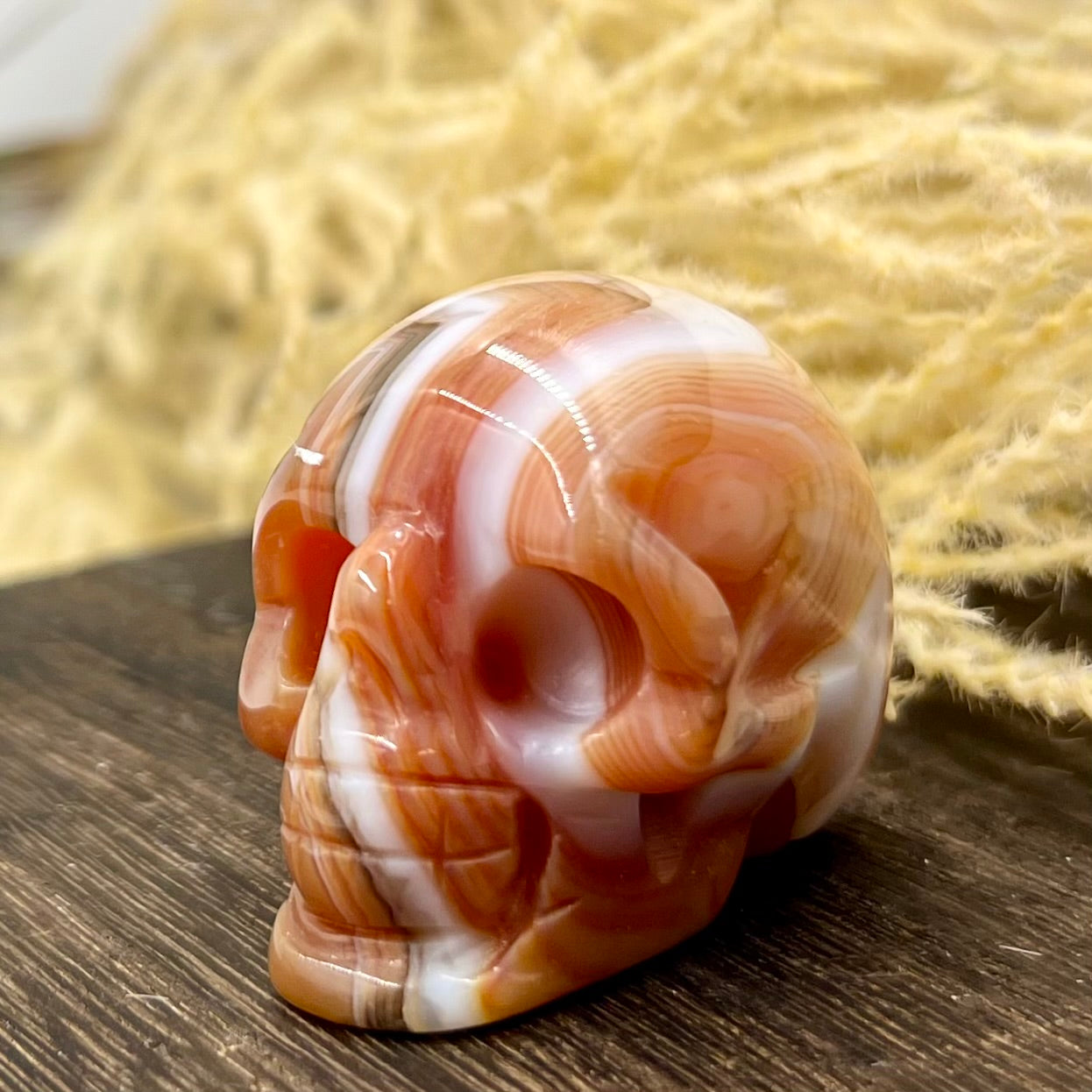 Carnelian Skull 2 Inches Rare Hand Carved Crystal Carving