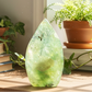 Prehnite with Epidote Flame Free Form Crystal Carving 210g