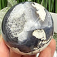 Volcanic Agate Quartz Sphere UV Reactive Crystal Ball 226g 56mm
