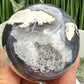 Volcanic Agate Quartz Sphere UV Reactive Crystal Ball 226g 56mm