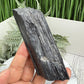 Black Tourmaline Schorl Hay Stack Raw Specimen with Stand Crystal 230g