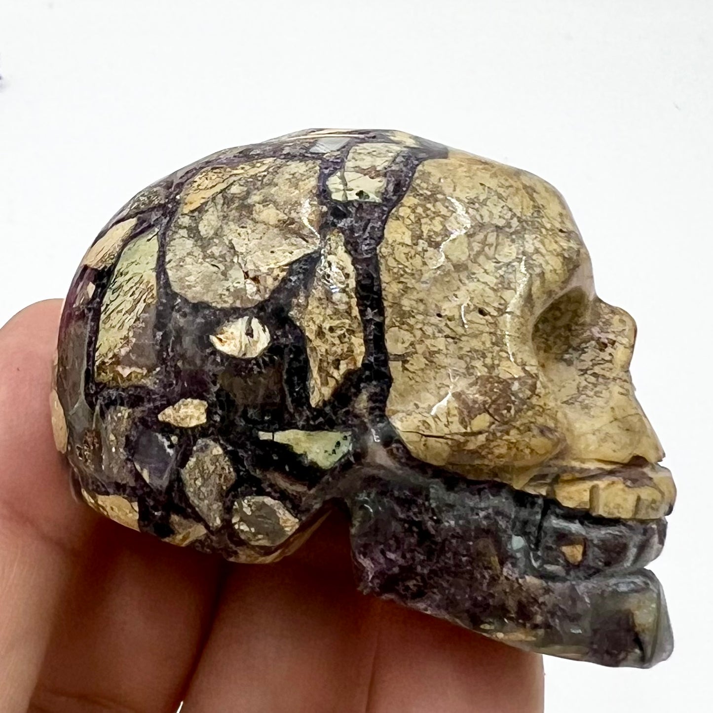 Brecciated Jasper Skull 2 Inches Hand Carved Crystal Carving