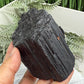 Black Tourmaline Schorl Hay Stack Raw Specimen with Stand Crystal 599g