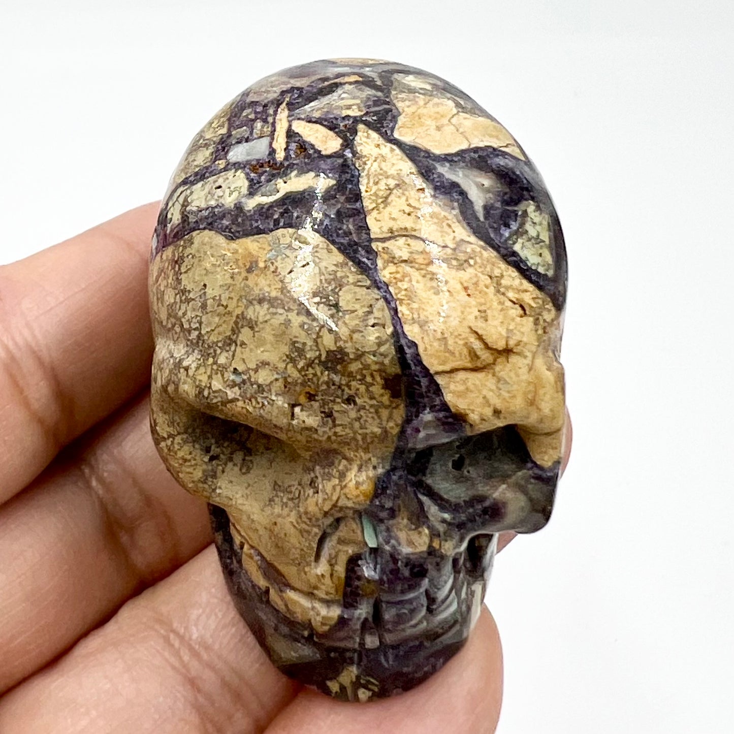 Brecciated Jasper Skull 2 Inches Hand Carved Crystal Carving